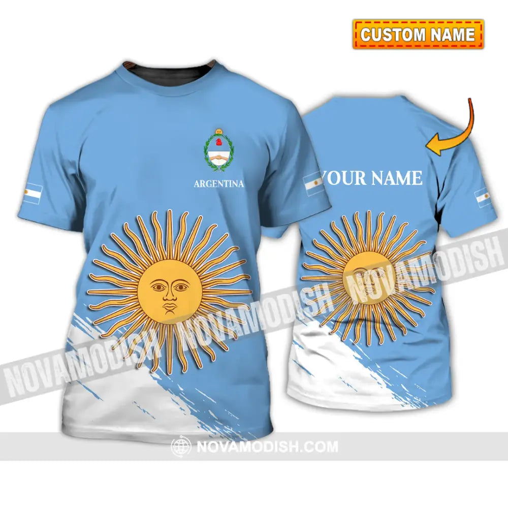 Unisex Shirt - Custom Name Shirt - Argentina Football Fifa World Cup Champions Shirt T-shirt