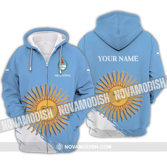 Unisex Shirt - Custom Name Shirt - Argentina Football Fifa World Cup Champions Shirt Zipper Hoodie / S T-shirt