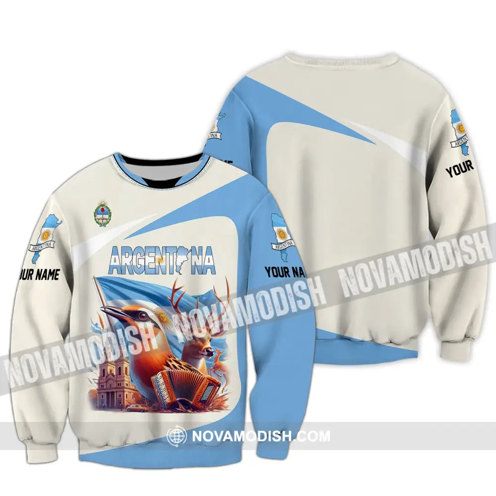 Unisex Shirt Custom Name Argentina Love Polo Long Sleeve Gift / S T-Shirt
