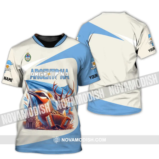 Unisex Shirt Custom Name Argentina Love Polo Long Sleeve Gift T-Shirt / S