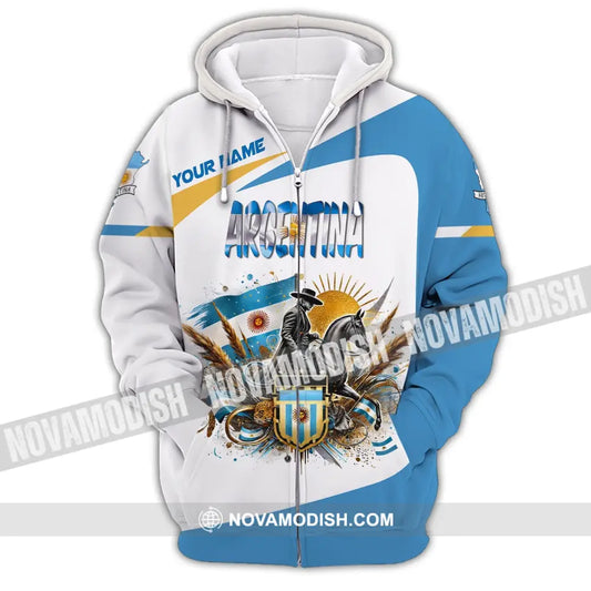 Unisex Shirt Custom Name Argentina Polo Long Sleeve Gift Zipper Hoodie / S T-Shirt