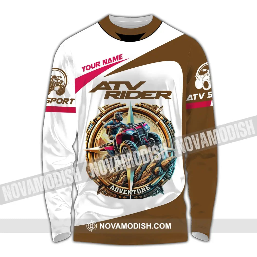 Unisex Shirt Custom Name Atv Rider Polo Long Sleeve / S T-Shirt