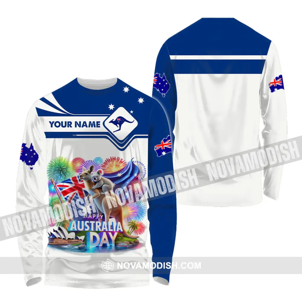 Unisex Shirt Custom Name Australia Lover Gift Long Sleeve / S T-Shirt