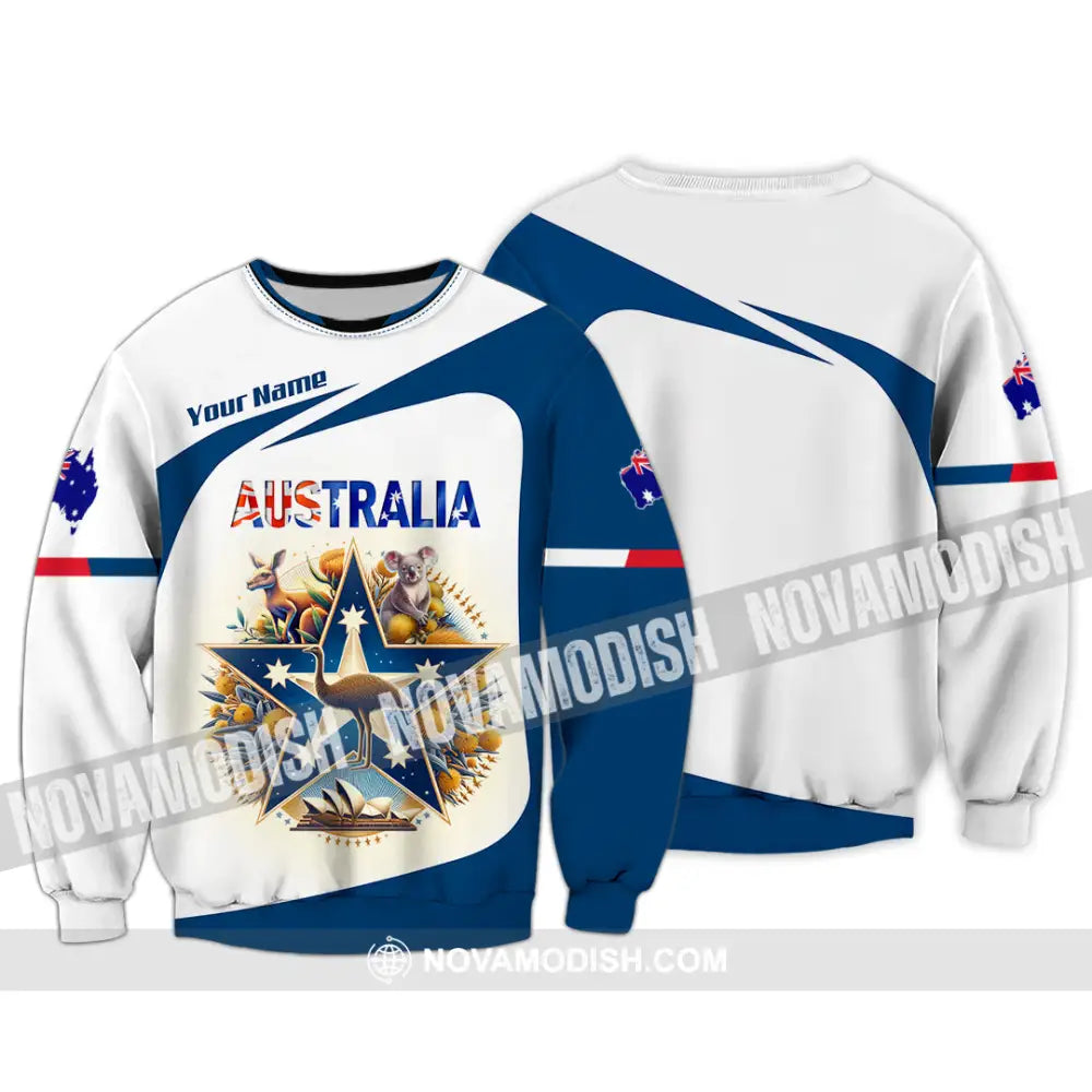 Unisex Shirt Custom Name Australia Lover Polo Long Sleeve Gift / S T-Shirt