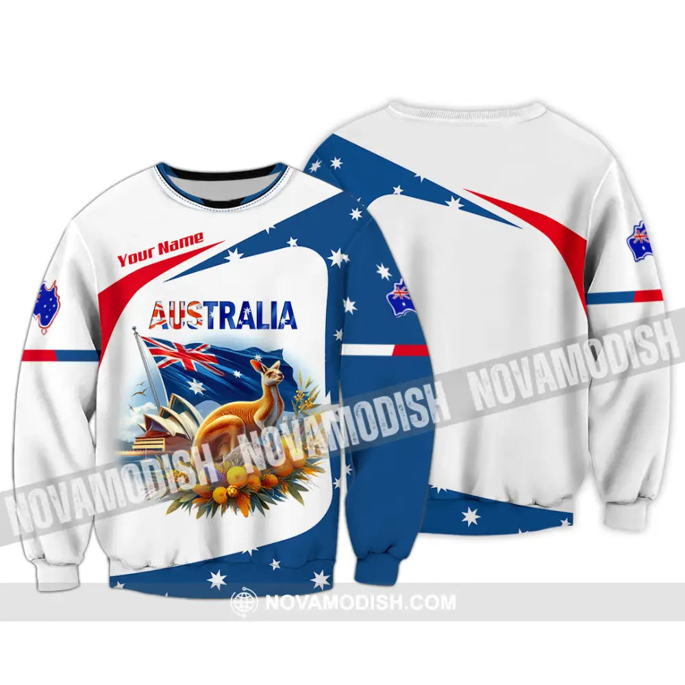 Unisex Shirt Custom Name Australia Lover Polo Long Sleeve Gift / S T-Shirt