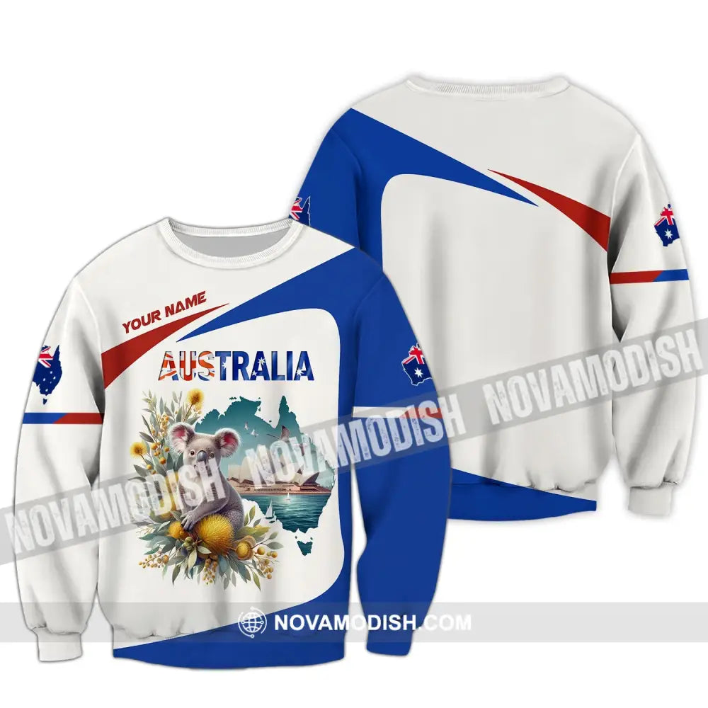 Unisex Shirt Custom Name Australia Polo Long Sleeve Australian Gift / S T-Shirt