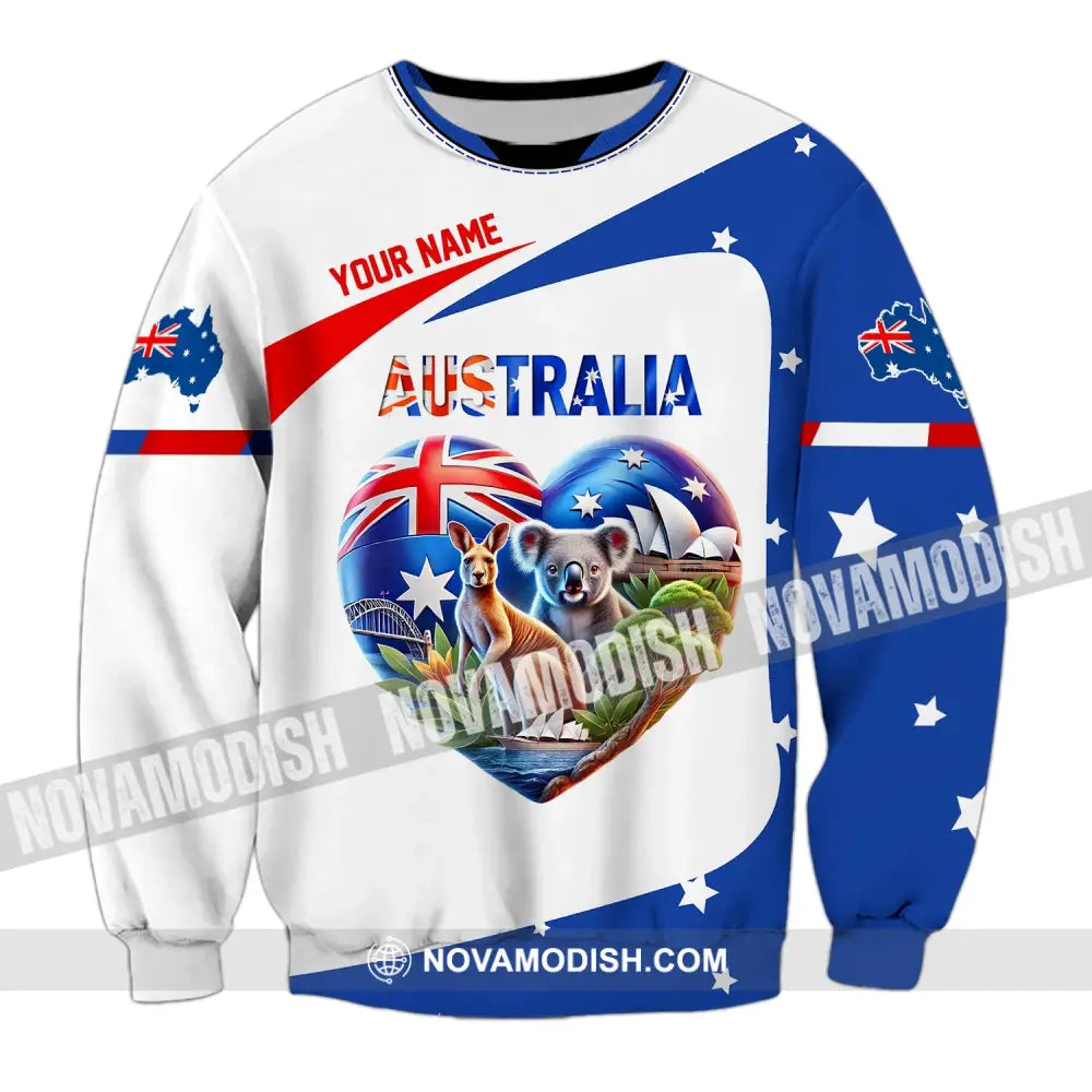 Unisex Shirt Custom Name Australia Polo Long Sleeve Australian Gift / S T-Shirt