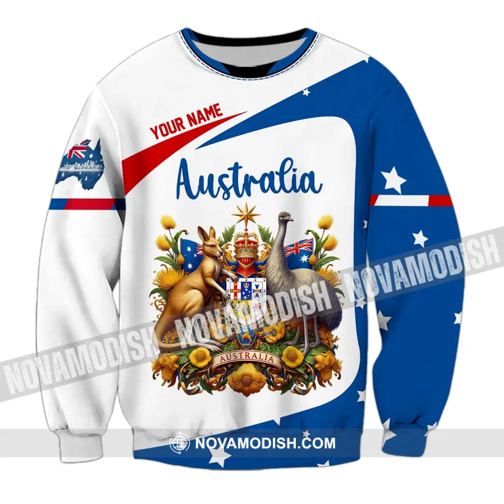 Unisex Shirt Custom Name Australia Polo Long Sleeve Australian Gift / S T-Shirt