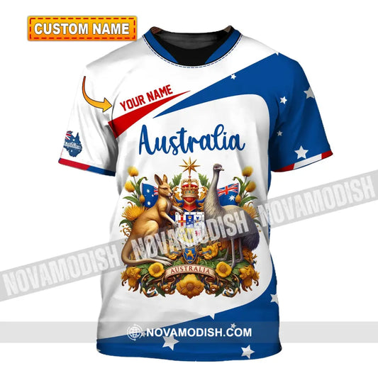 Unisex Shirt Custom Name Australia Polo Long Sleeve Australian Gift T-Shirt