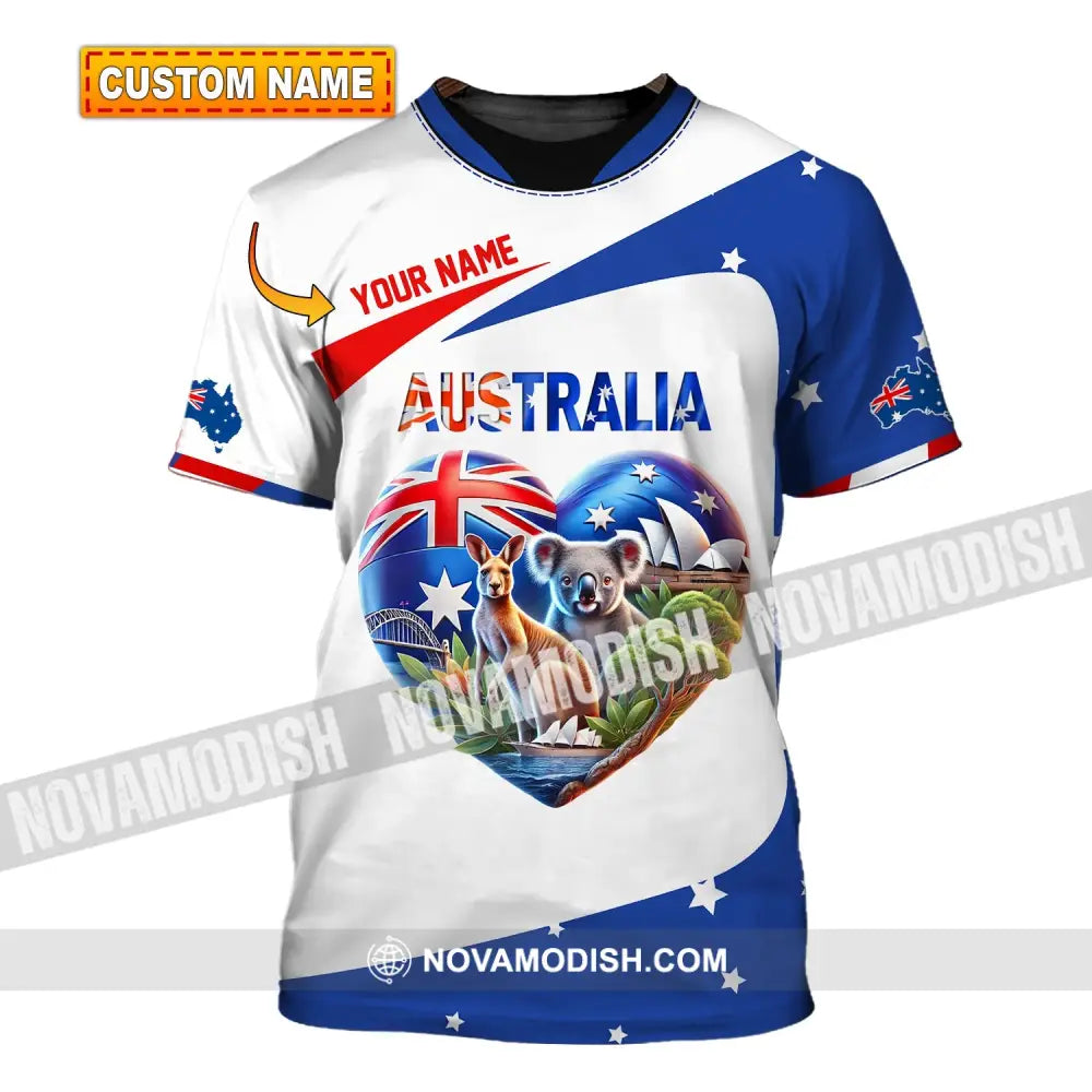 Unisex Shirt Custom Name Australia Polo Long Sleeve Australian Gift T-Shirt