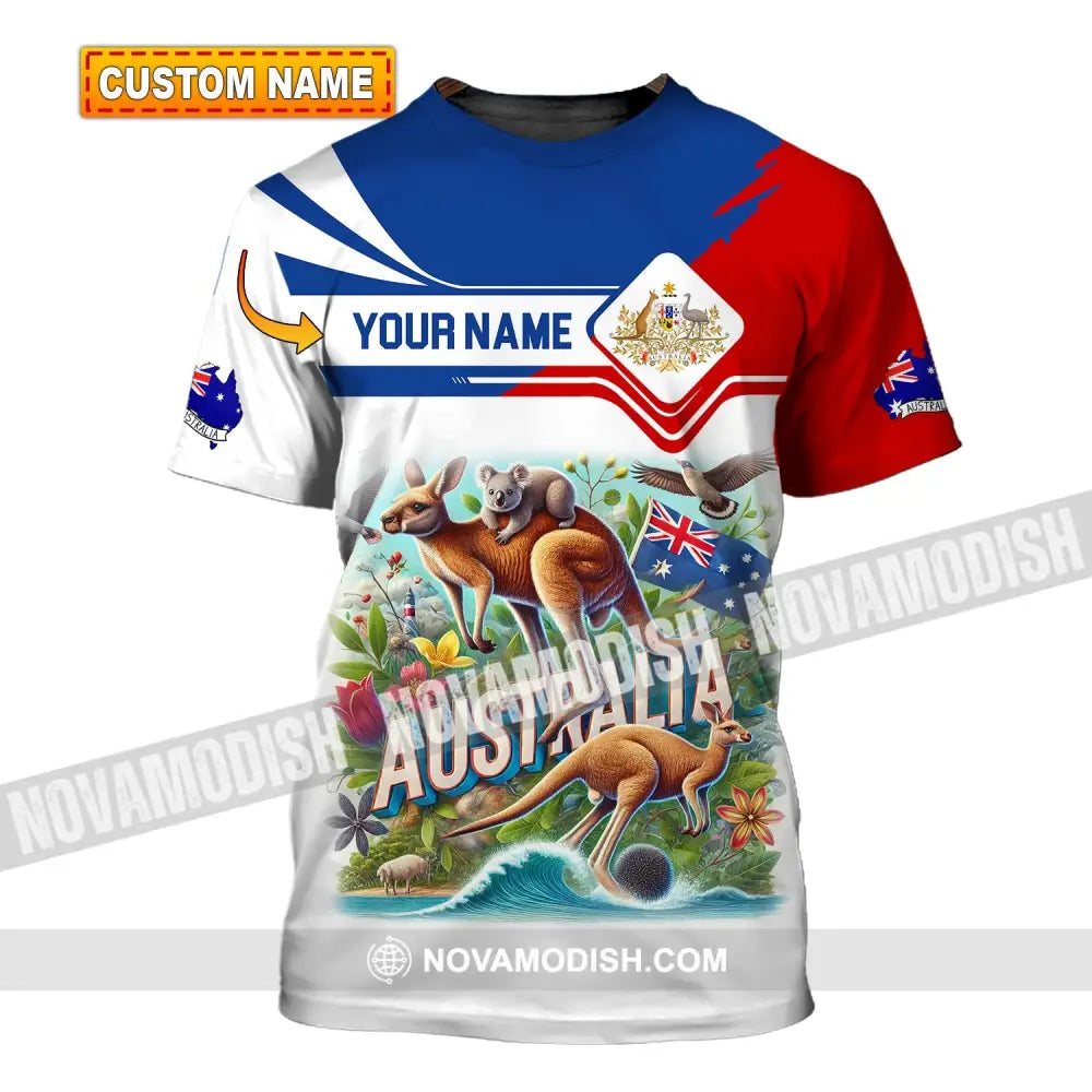 Unisex Shirt Custom Name Australia Polo Long Sleeve Gift T-Shirt