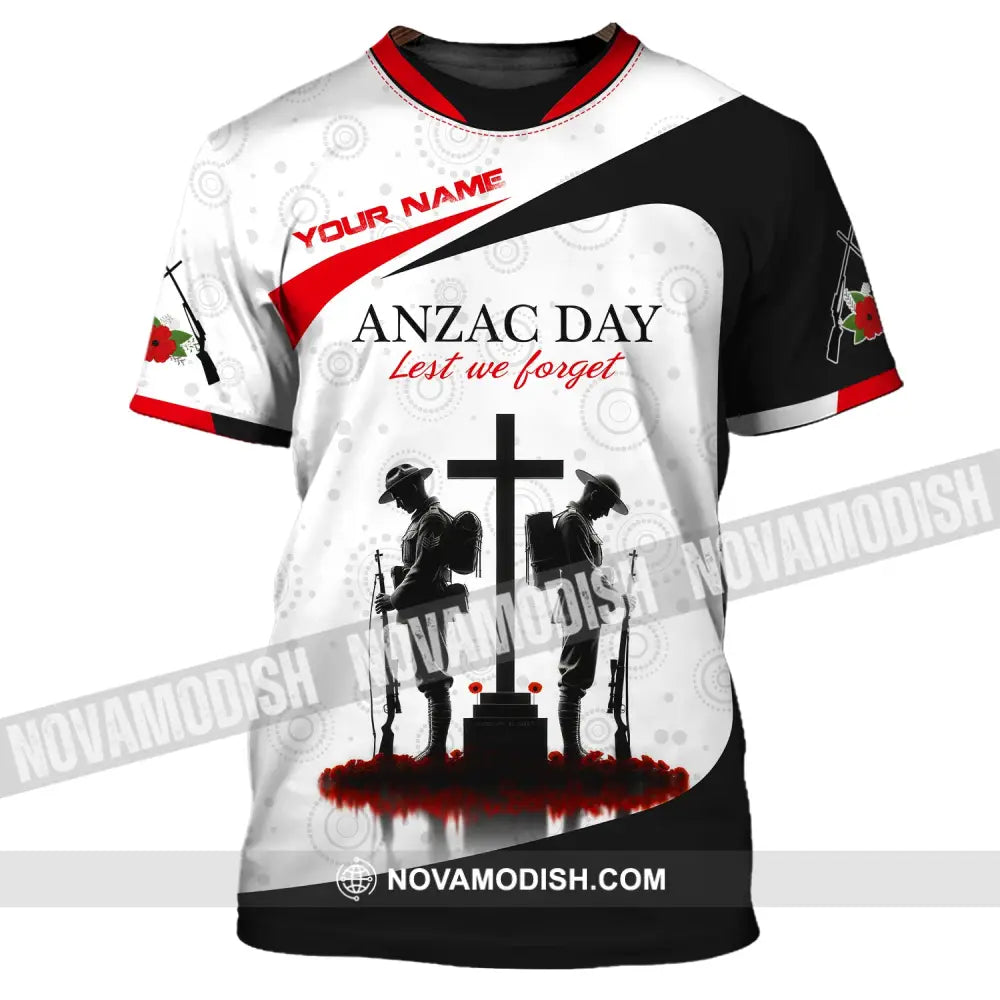 Unisex Shirt Custom Name Australia T-Shirt Anzac Day Remembrance / S