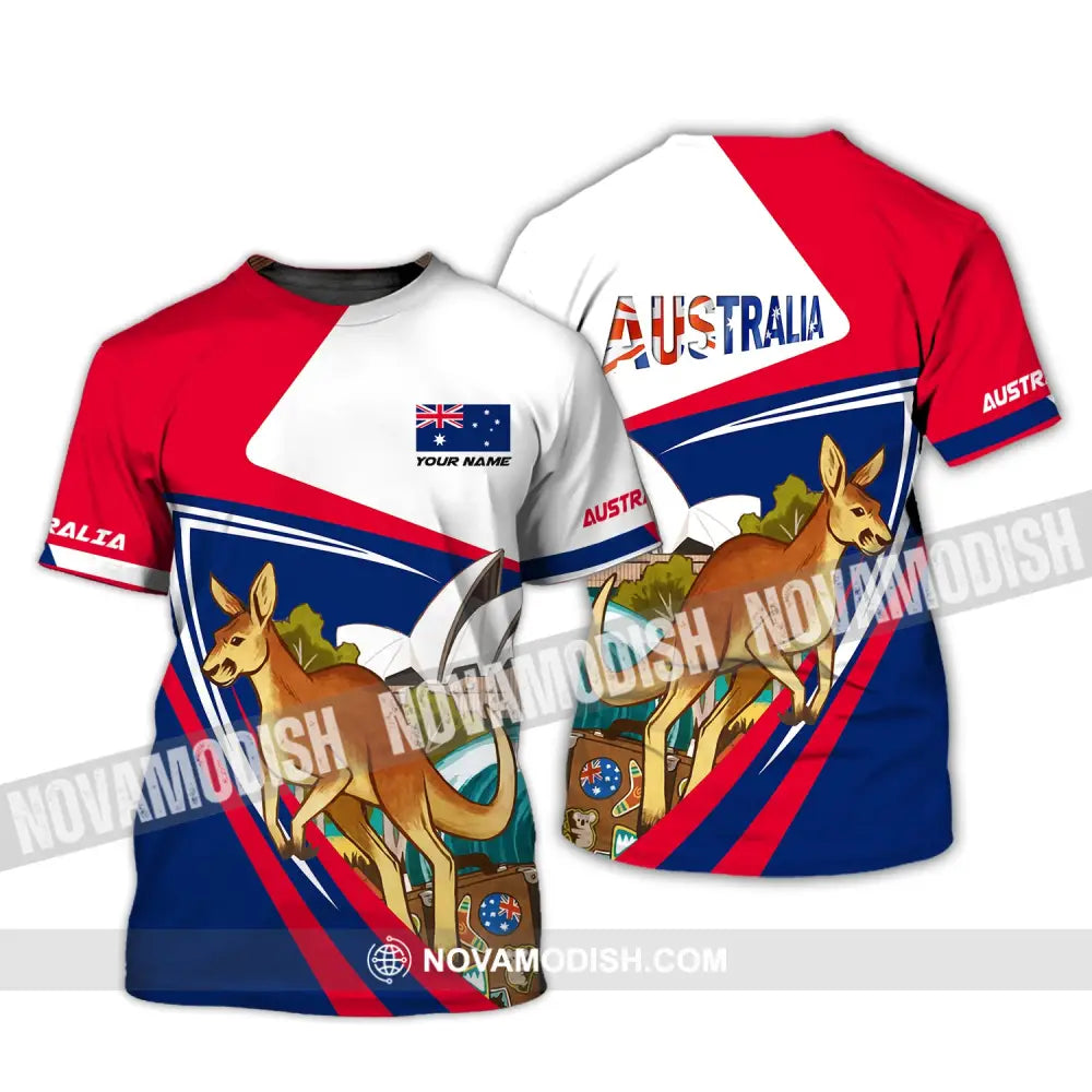 Unisex Shirt Custom Name Australia T-Shirt Kangaroo