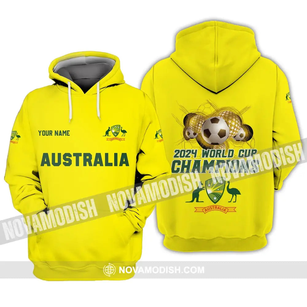 Unisex Shirt - Custom Name Shirt - Australian Cricket Team Champions ICC World Cup Shirt Hoodie / S T-shirt