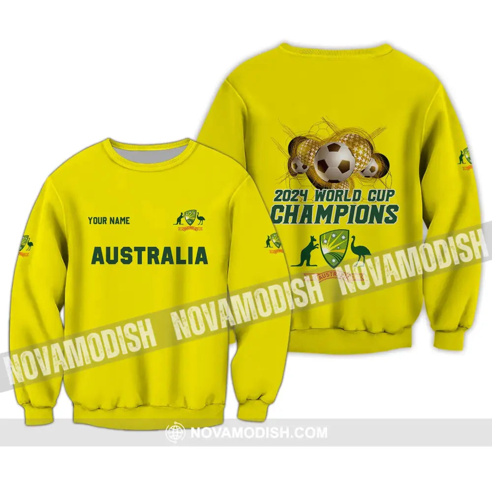 Unisex Shirt - Custom Name Shirt - Australian Cricket Team Champions ICC World Cup Shirt Long Sleeve / S T-shirt