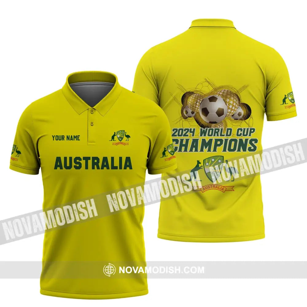 Unisex Shirt - Custom Name Shirt - Australian Cricket Team Champions ICC World Cup Shirt Polo Shirt / S T-shirt