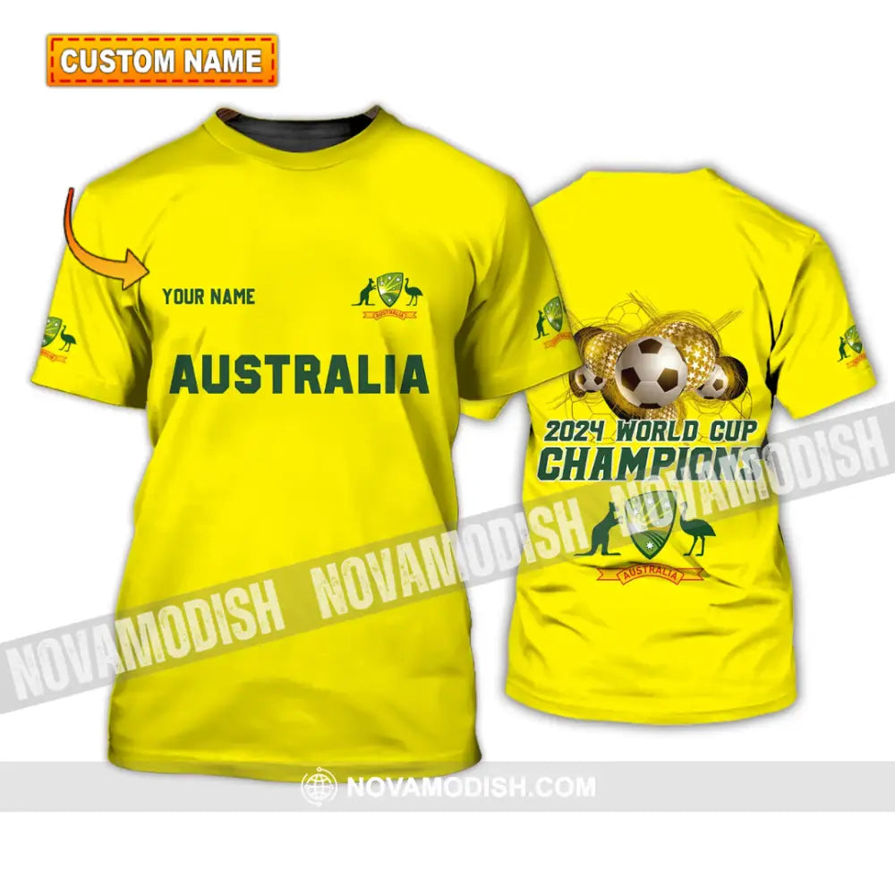 Unisex Shirt - Custom Name Shirt - Australian Cricket Team Champions ICC World Cup Shirt T-shirt