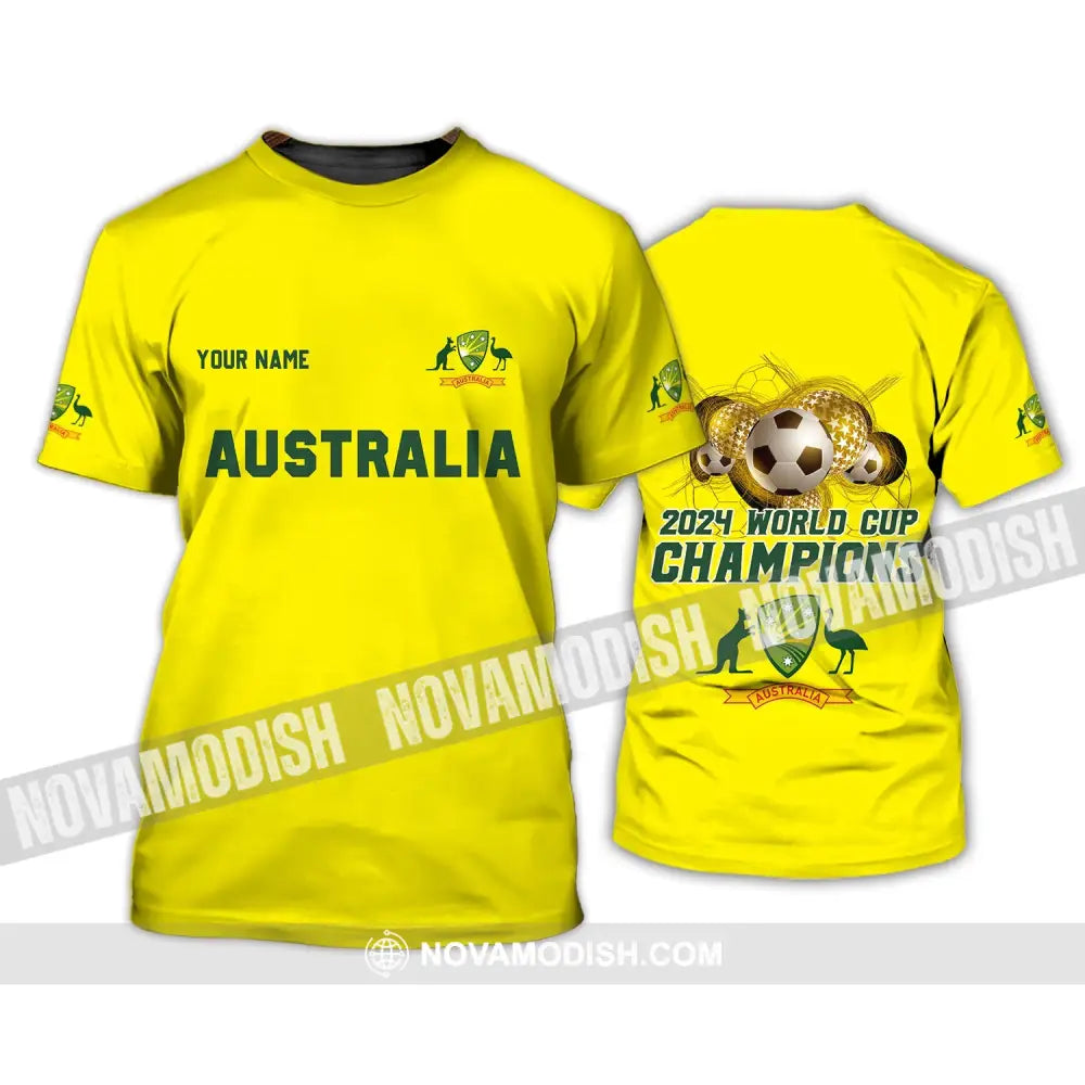 Unisex Shirt - Custom Name Shirt - Australian Cricket Team Champions ICC World Cup Shirt T-Shirt / S T-shirt