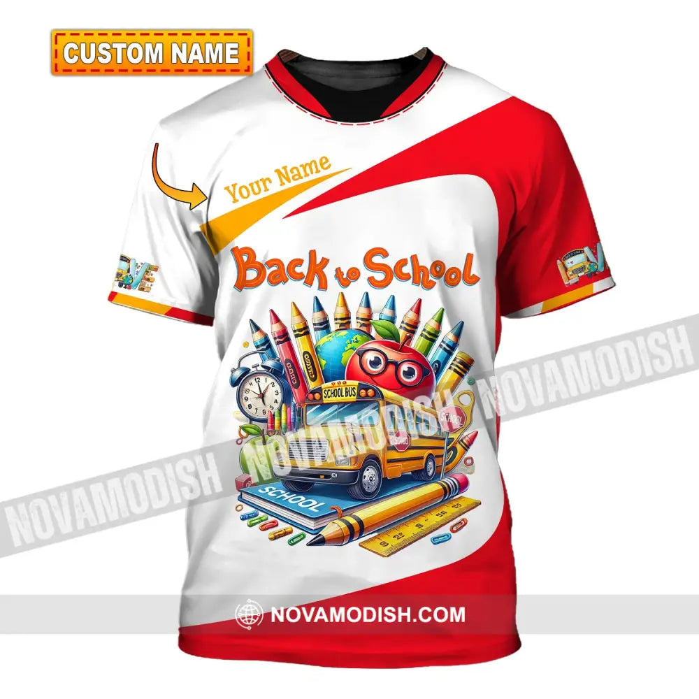 Unisex Shirt Custom Name Back To School Polo Long Sleeve Gift T-Shirt