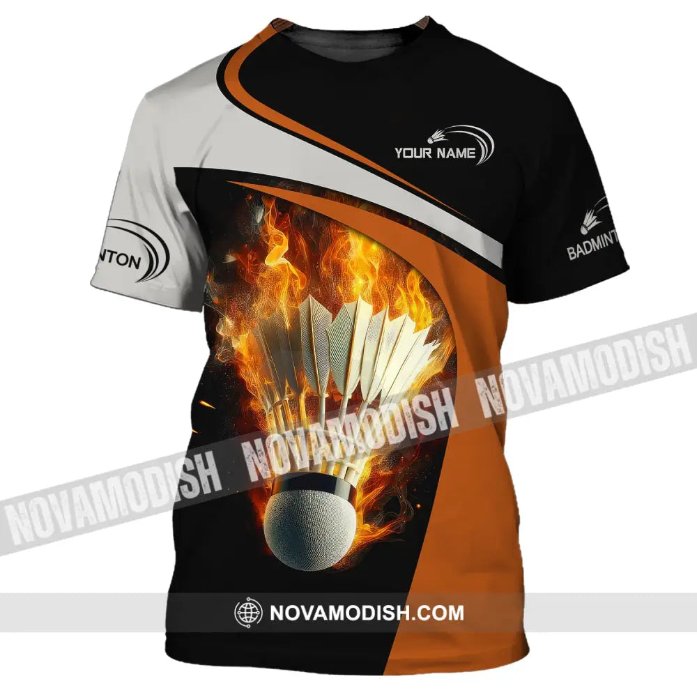 Unisex Shirt Custom Name Badminton Appearel Gift For Player T-Shirt / S