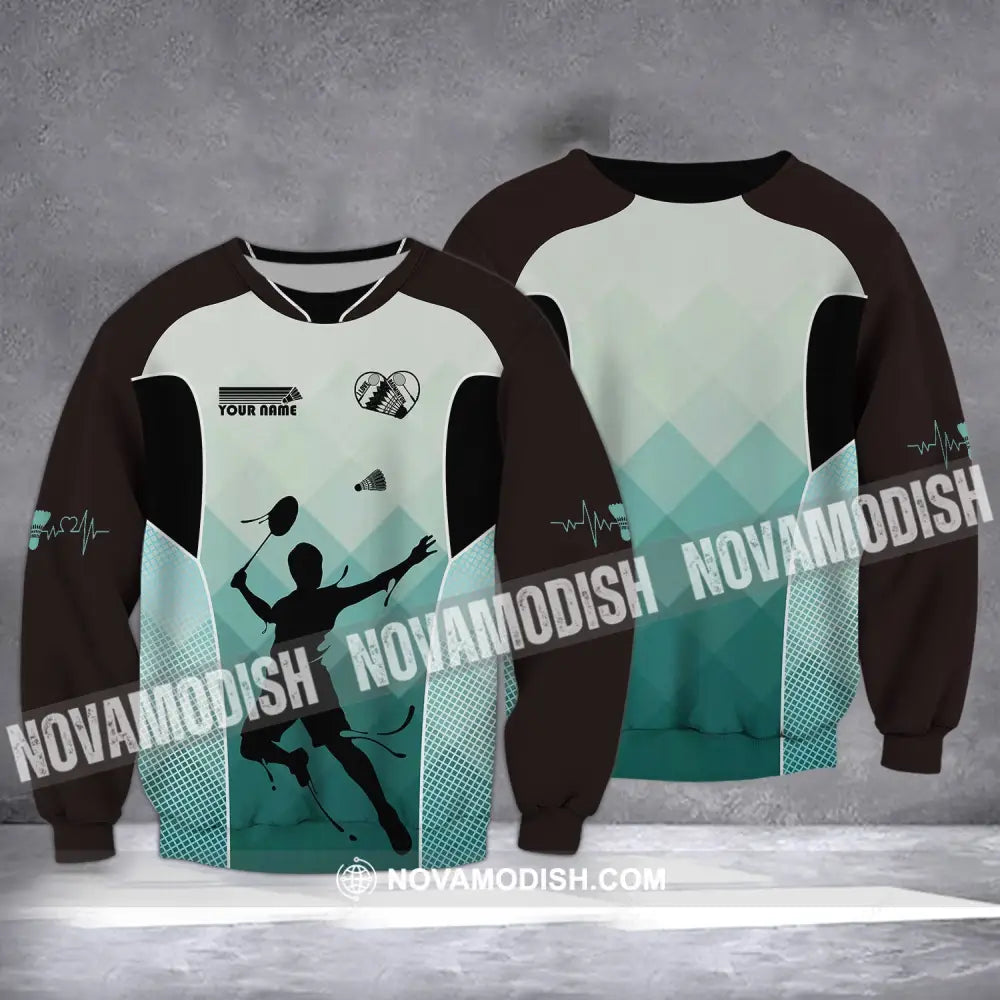 Unisex Shirt - Custom Name Shirt - Badminton Name Clothing Long Sleeve / S T-shirt