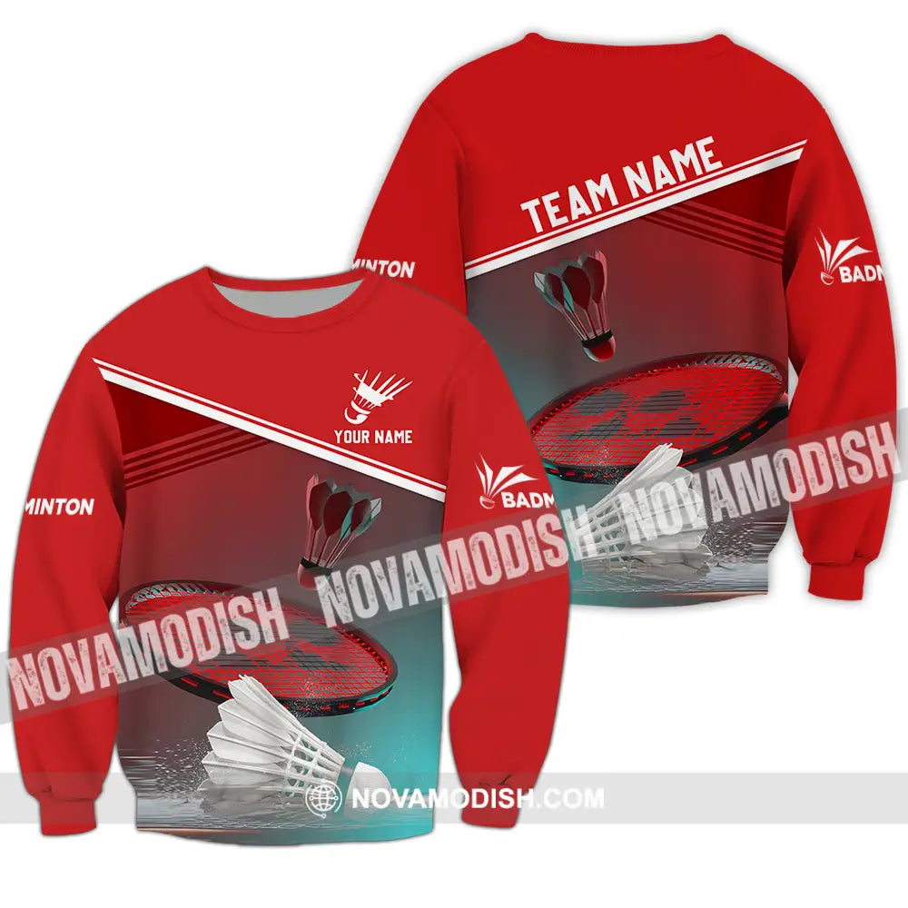 Unisex Shirt - Custom Name Badminton Shirt Long Sleeve / S T-shirt