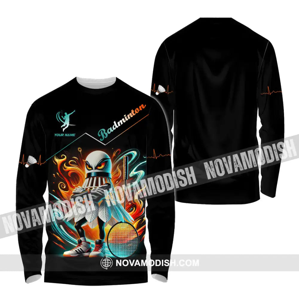 Unisex Shirt Custom Name Badminton Lover Gift Long Sleeve / S T-Shirt