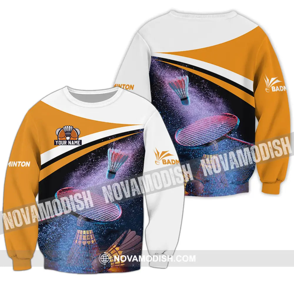 Unisex Shirt - Custom Name Badminton Player Shirt Long Sleeve / S T-shirt