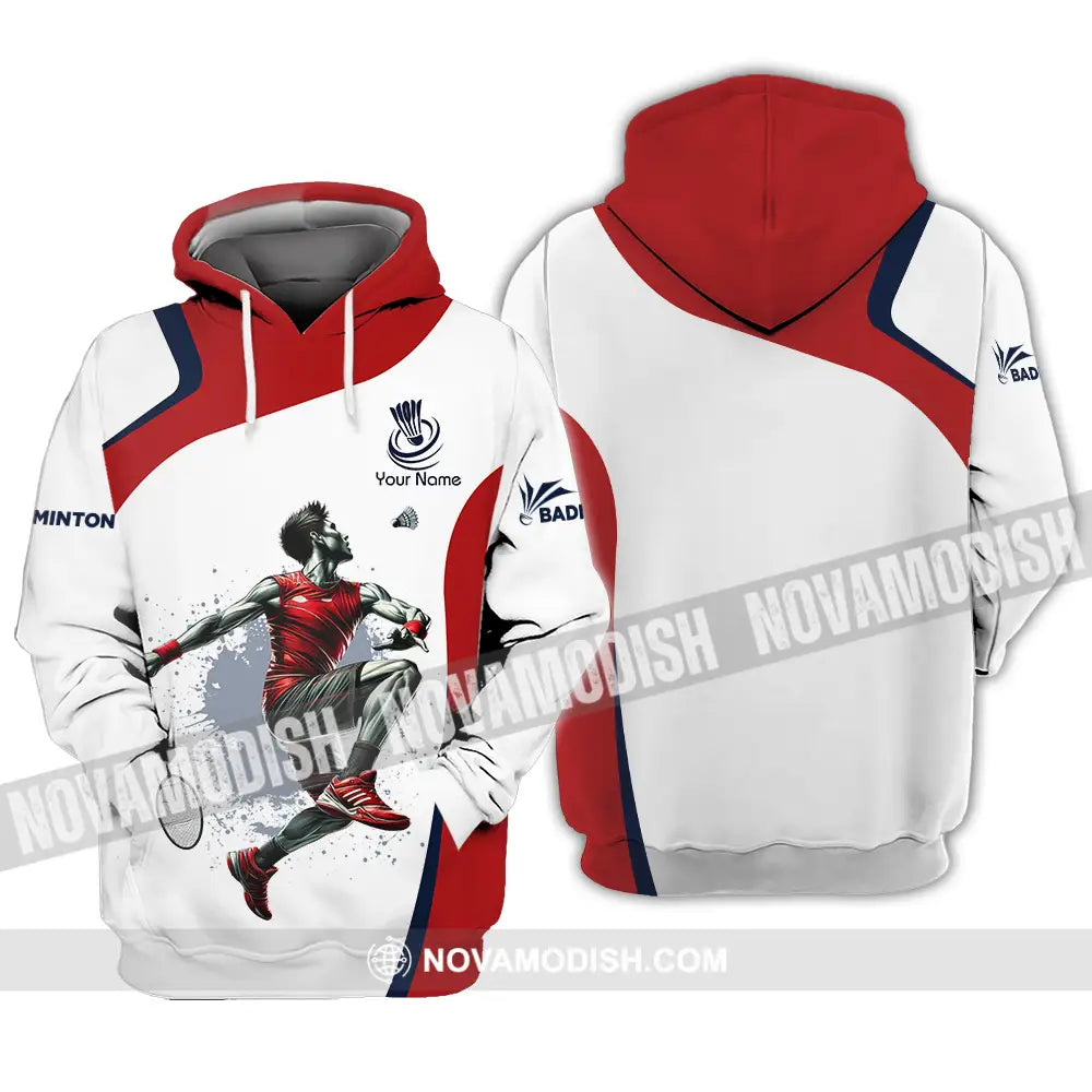 Unisex Shirt - Custom Name Badminton Player Shirt Playing Hoodie / S T-shirt
