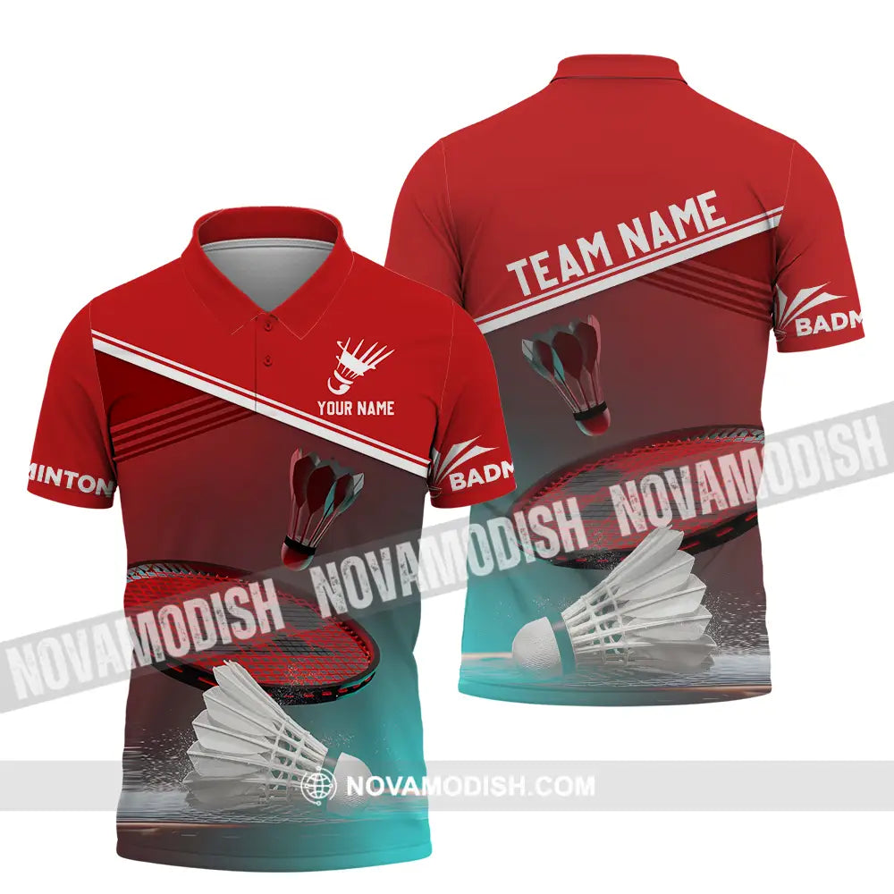 Unisex Shirt - Custom Name Badminton Shirt Polo Shirt / S T-shirt