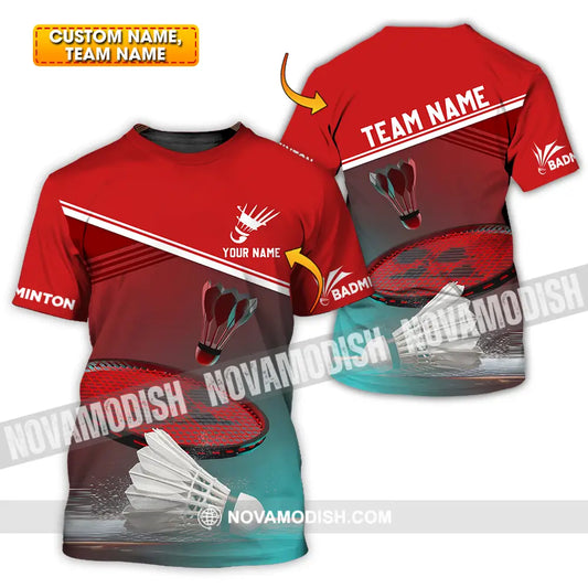 Unisex Shirt - Custom Name Badminton Shirt T-shirt