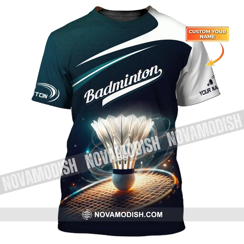 Unisex Shirt Custom Name Badminton T-Shirt Gift For Player