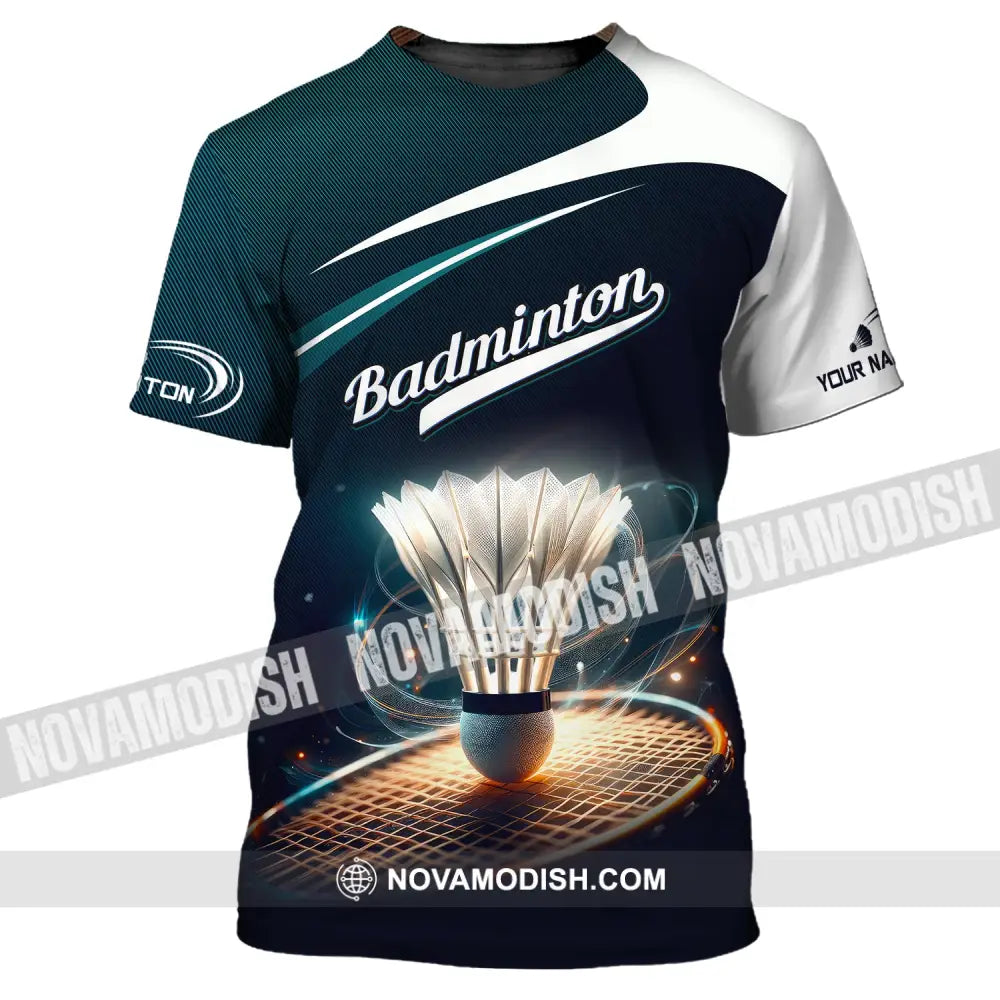 Unisex Shirt Custom Name Badminton T-Shirt Gift For Player / S