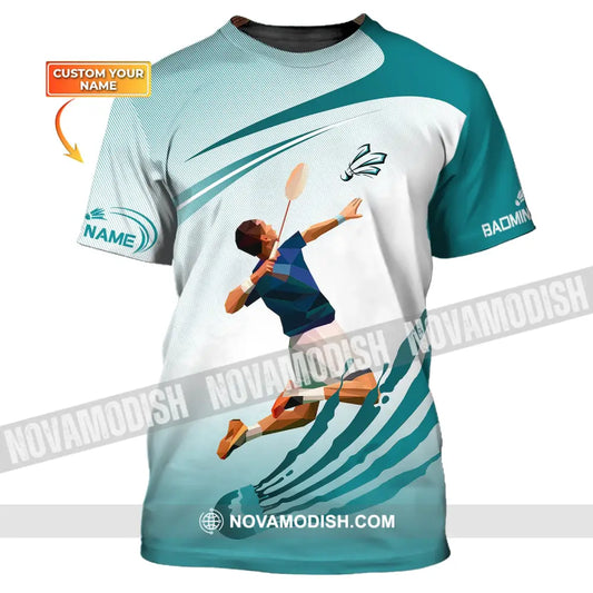 Unisex Shirt Custom Name Badminton T-Shirt Gift For Player / S