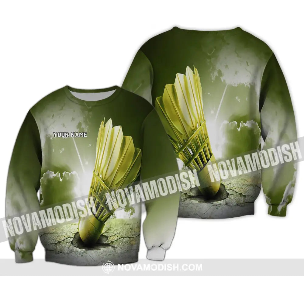 Unisex Shirt - Custom Name Badminton T-Shirt - Badminton Hoodie - Shirt for Badminton Players Long Sleeve / S T-shirt