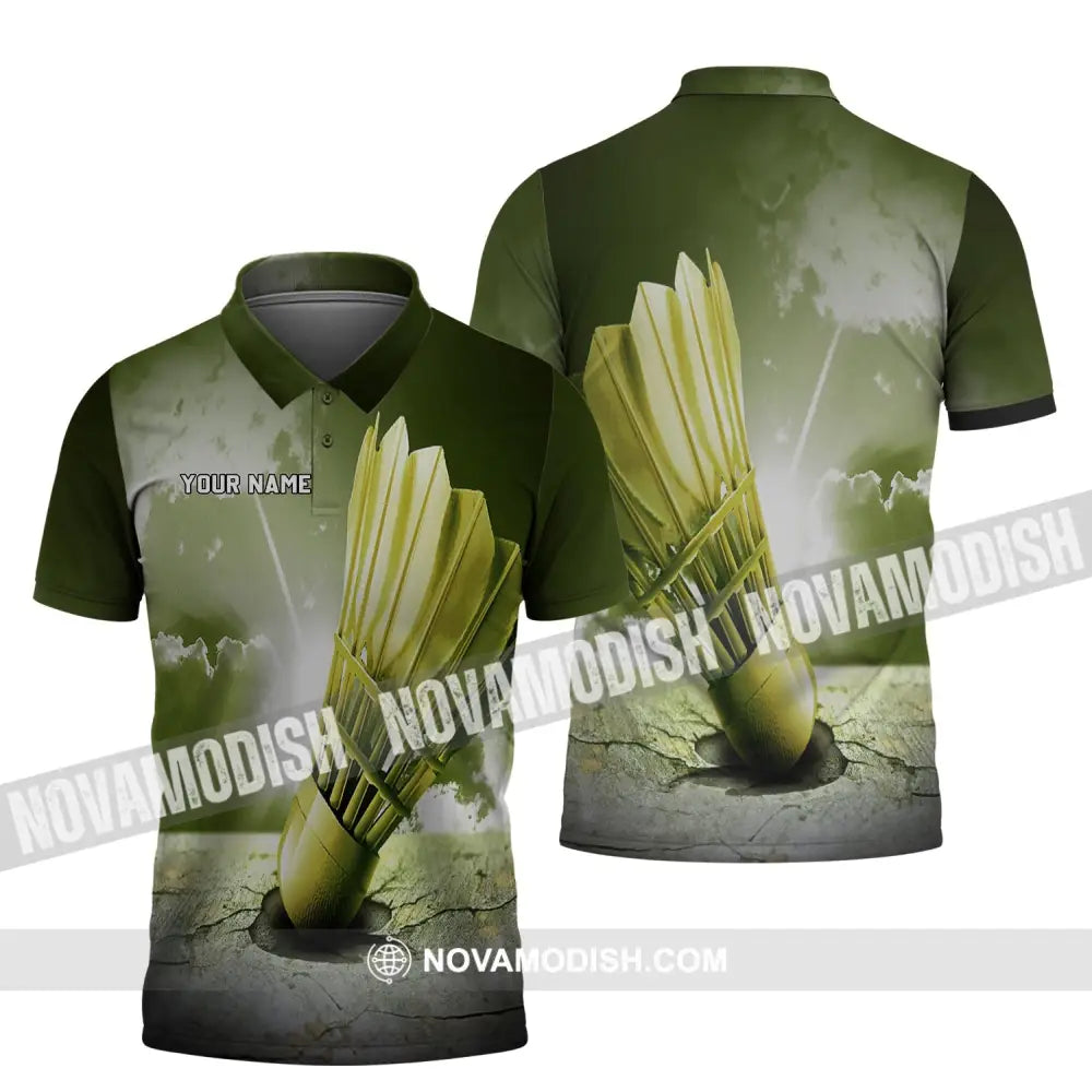Unisex Shirt - Custom Name Badminton T-Shirt - Badminton Hoodie - Shirt for Badminton Players Polo Shirt / S T-shirt