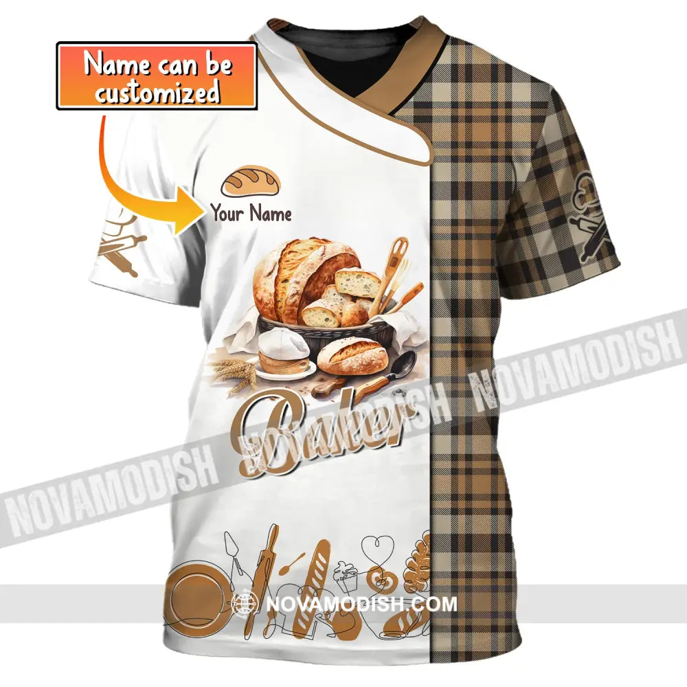 Unisex Shirt Custom Name Baker Bakery Chef Baking Lovers Gift T-Shirt