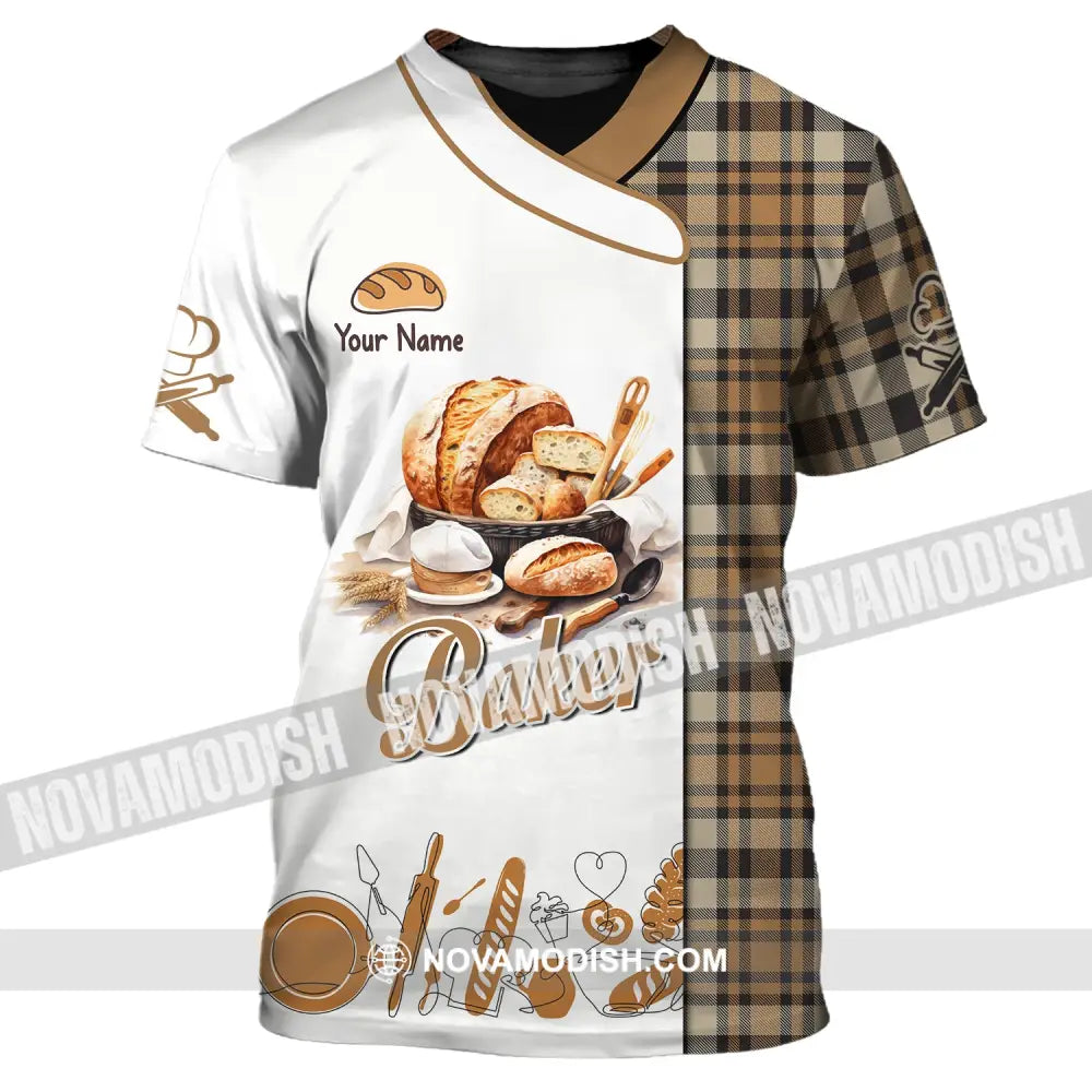 Unisex Shirt Custom Name Baker Bakery Chef Baking Lovers Gift T-Shirt / S