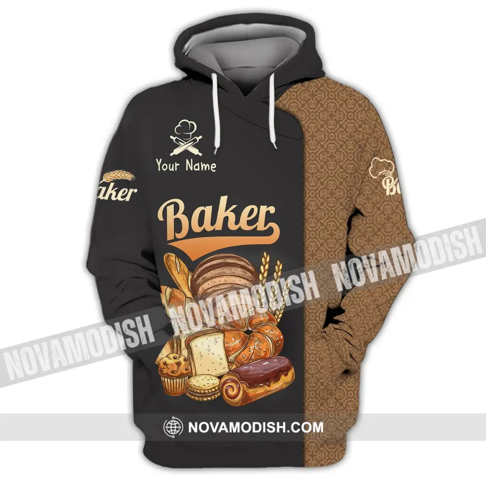 Unisex Shirt Custom Name Baker Bakery Shop Chef Baking Lovers Gift Hoodie / S T-Shirt