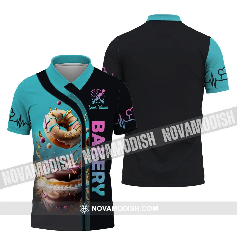 Unisex Shirt Custom Name Baker Bakery Shop Uniform Chef Hoodie Baking Lovers Gift Polo / S T-Shirt