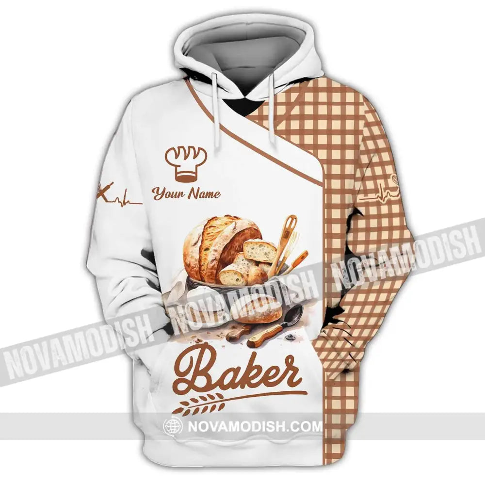 Unisex Shirt Custom Name Baker Bakery Uniform Chef Baking Lovers Gift Hoodie / S T-Shirt