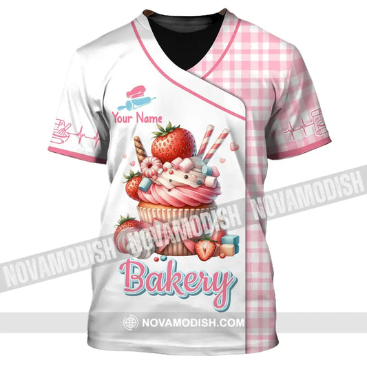 Unisex Shirt Custom Name Baker Bakery Uniform Chef Baking Lovers Gift T-Shirt / S