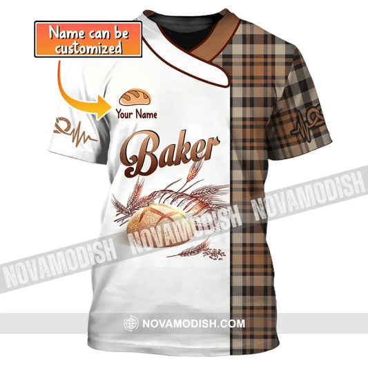 Unisex Shirt Custom Name Baker Baking Lovers Gift Bakery Chef T-Shirt