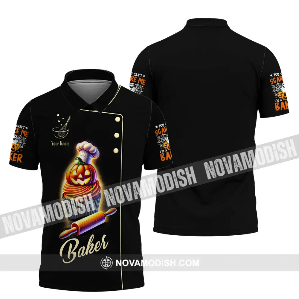 Unisex Shirt Custom Name Baker Halloween Polo Long Sleeve Gift Nh240905 / S T-Shirt