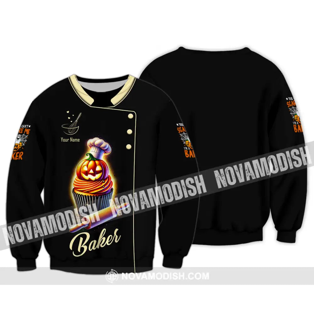 Unisex Shirt Custom Name Baker Halloween Polo Long Sleeve Gift Nh240905 / S T-Shirt