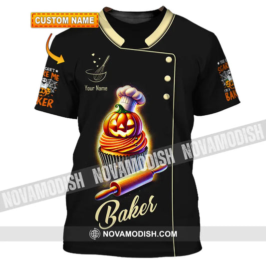 Unisex Shirt Custom Name Baker Halloween Polo Long Sleeve Gift Nh240905 T-Shirt