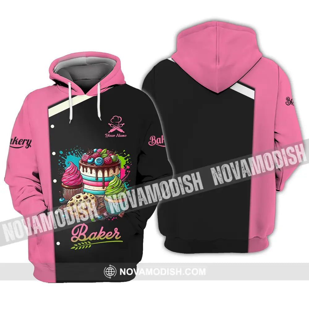 Unisex Shirt - Custom Name Baker Shirt Sweet Cake Hoodie / S T-shirt
