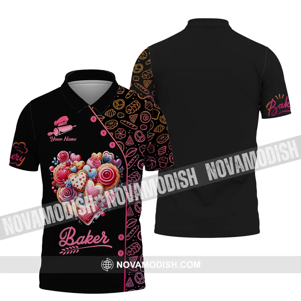 Unisex Shirt - Custom Name Shirt Baker Sweet Heart Polo Shirt / S T-shirt