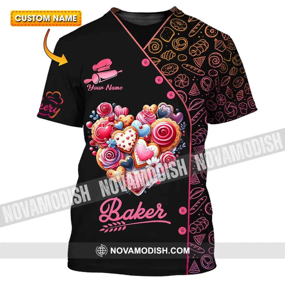 Unisex Shirt - Custom Name Shirt Baker Sweet Heart T-shirt