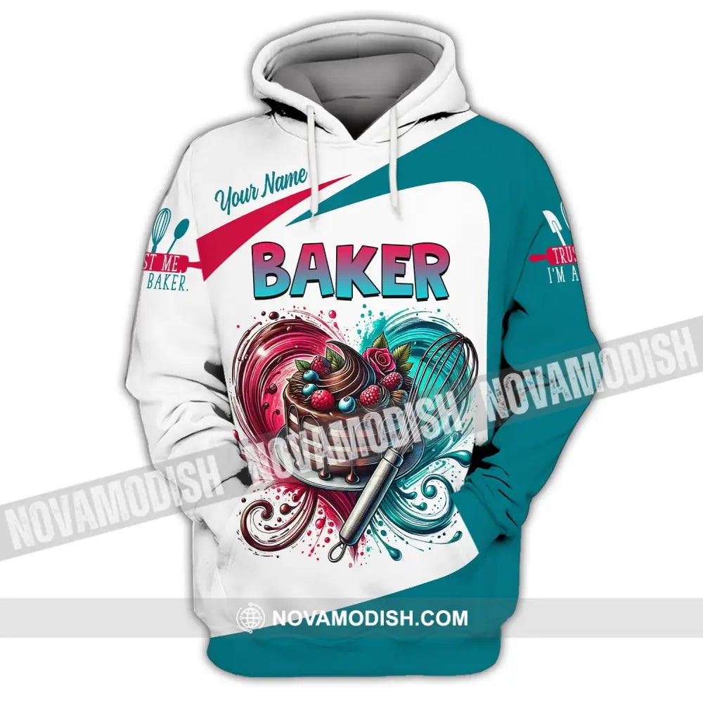 Unisex Shirt Custom Name Baker T-Shirt For Bakery Shop Uniform Gift Baking Lover Hoodie / S T-Shirt